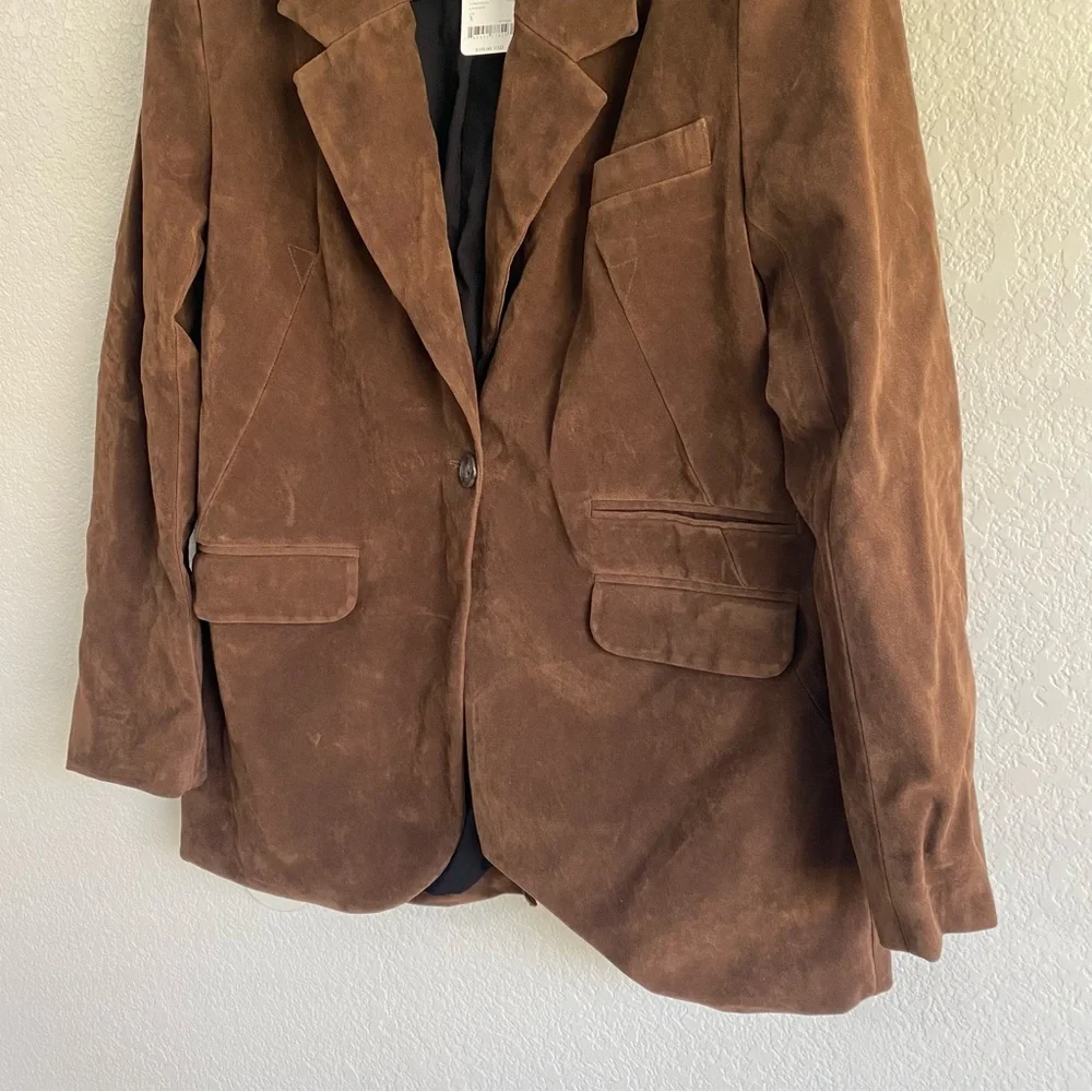 NEW Free People Paper Cut Faux Suede Blazer
